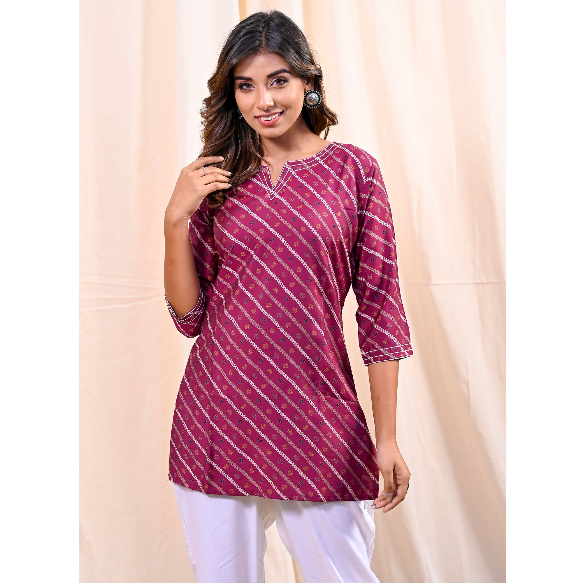 Pink Printed Muslin Top