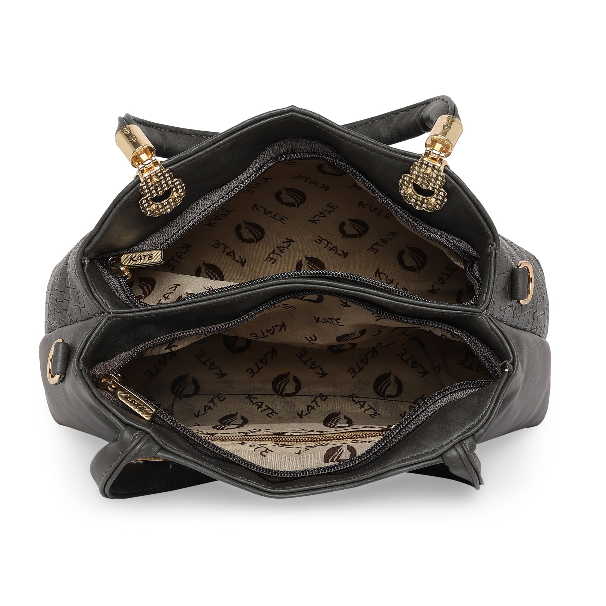 Black Women Vegan Leather Handbag With Belt