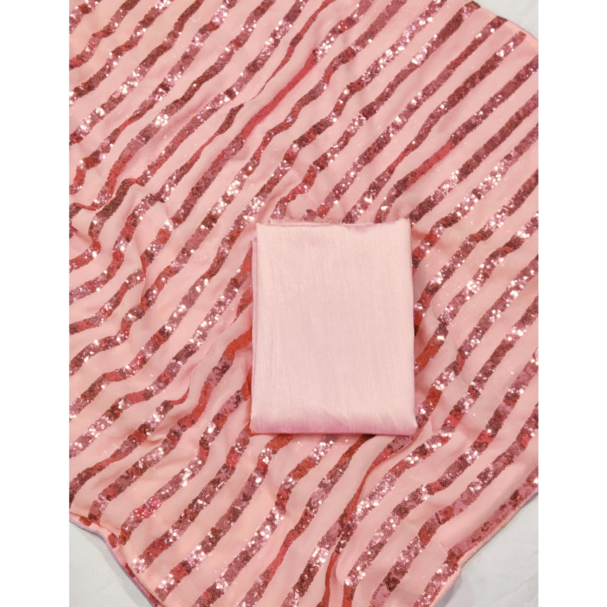 Pink Sequins Embroidered Georgette Saree