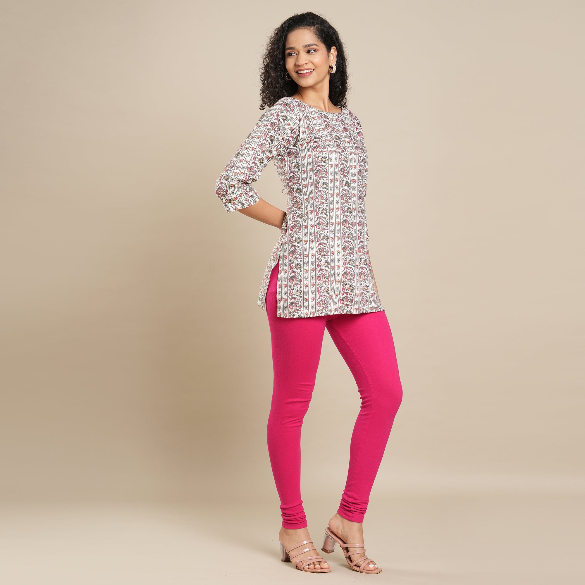 Grey Floral Foil Printed Rayon Top