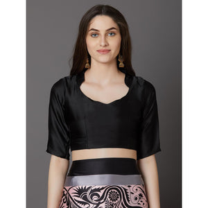 Alluring Pink Colored Festive Wear Printed Crepe Saree - Peachmode