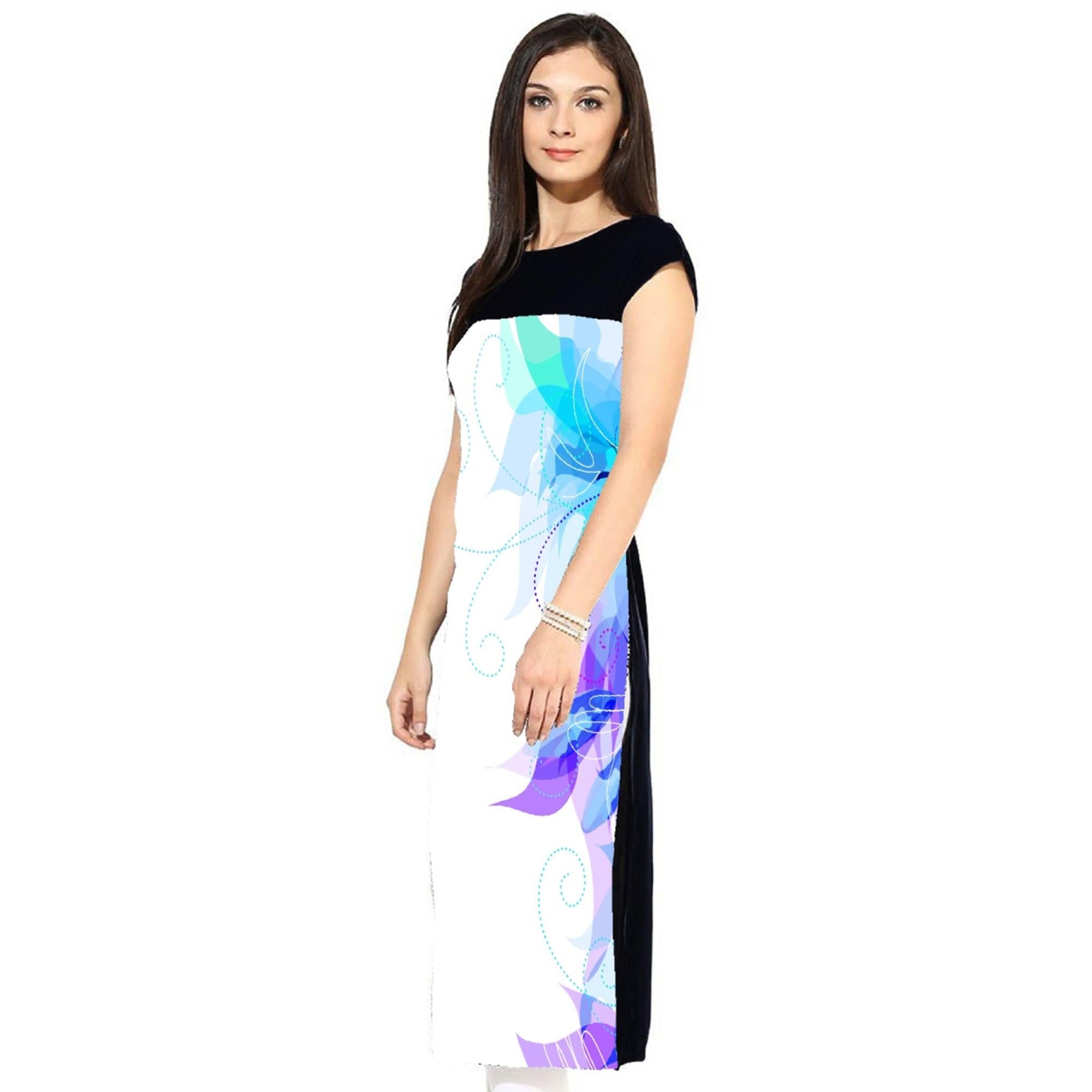 Amazing White Colored Casual Printed Crepe Kurti - Peachmode