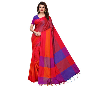 Appealing Red Festive Wear Woven Art Silk Saree - Peachmode