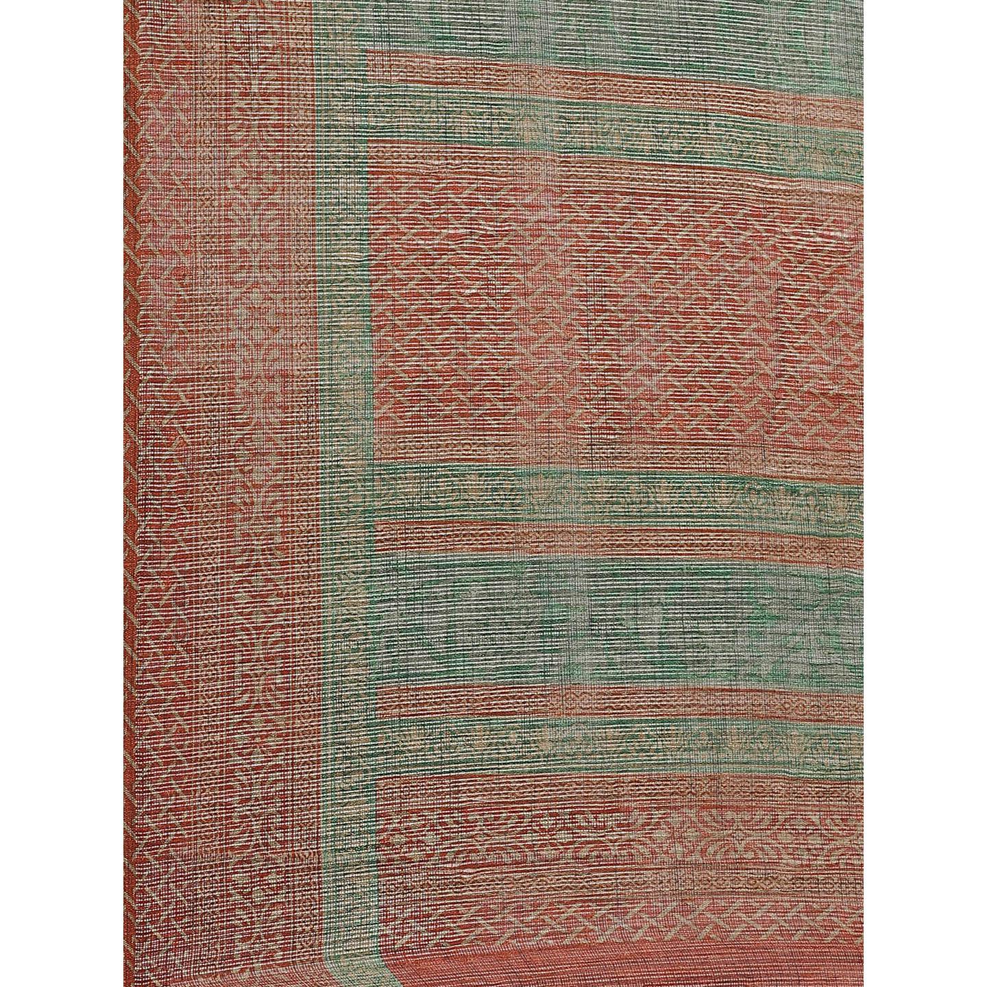 Arresting Grey - Brown Colored Casual Wear Printed Silk blend Saree - Peachmode