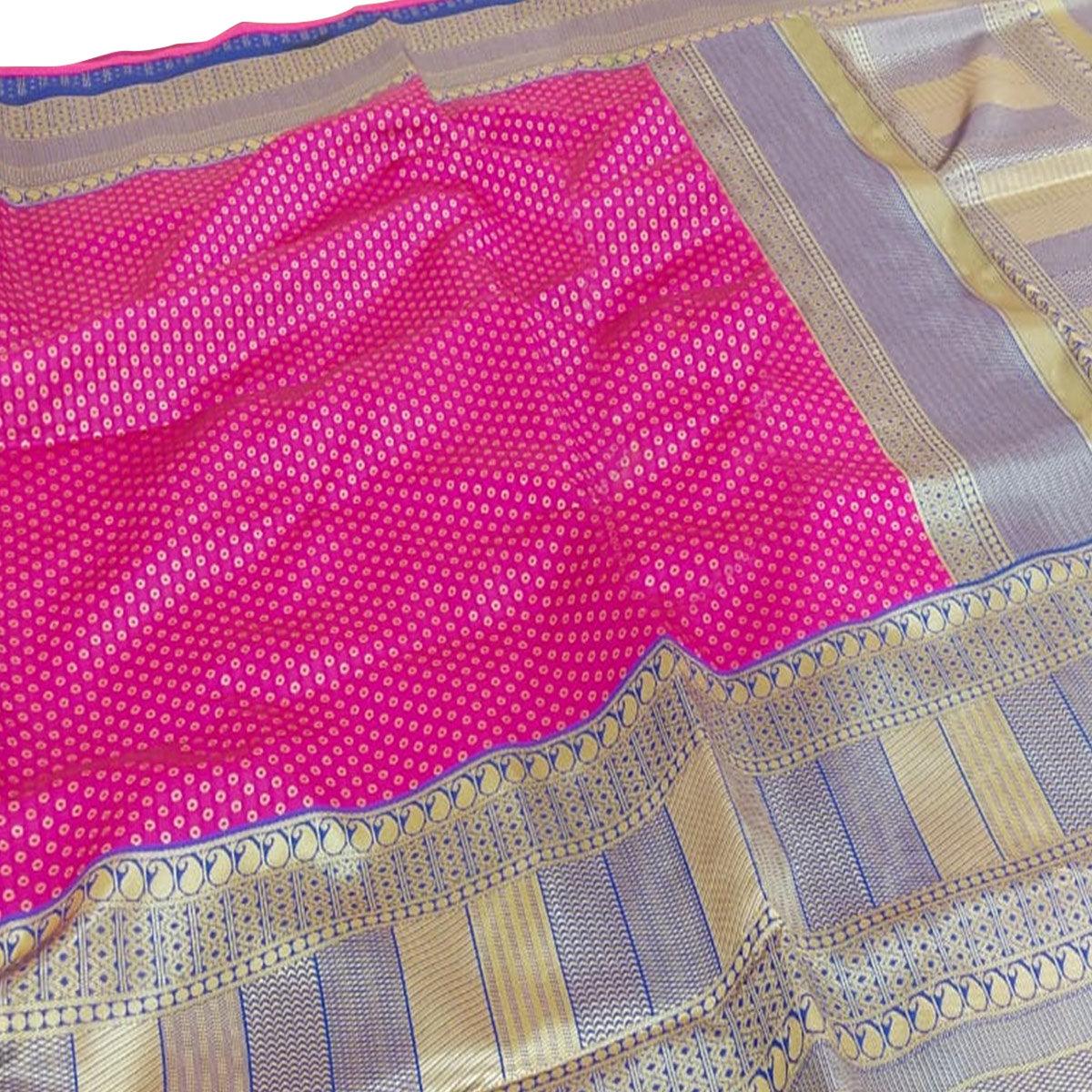 Arresting Pink Colored Fetive Wear Woven Heavy Banarasi Silk Saree - Peachmode