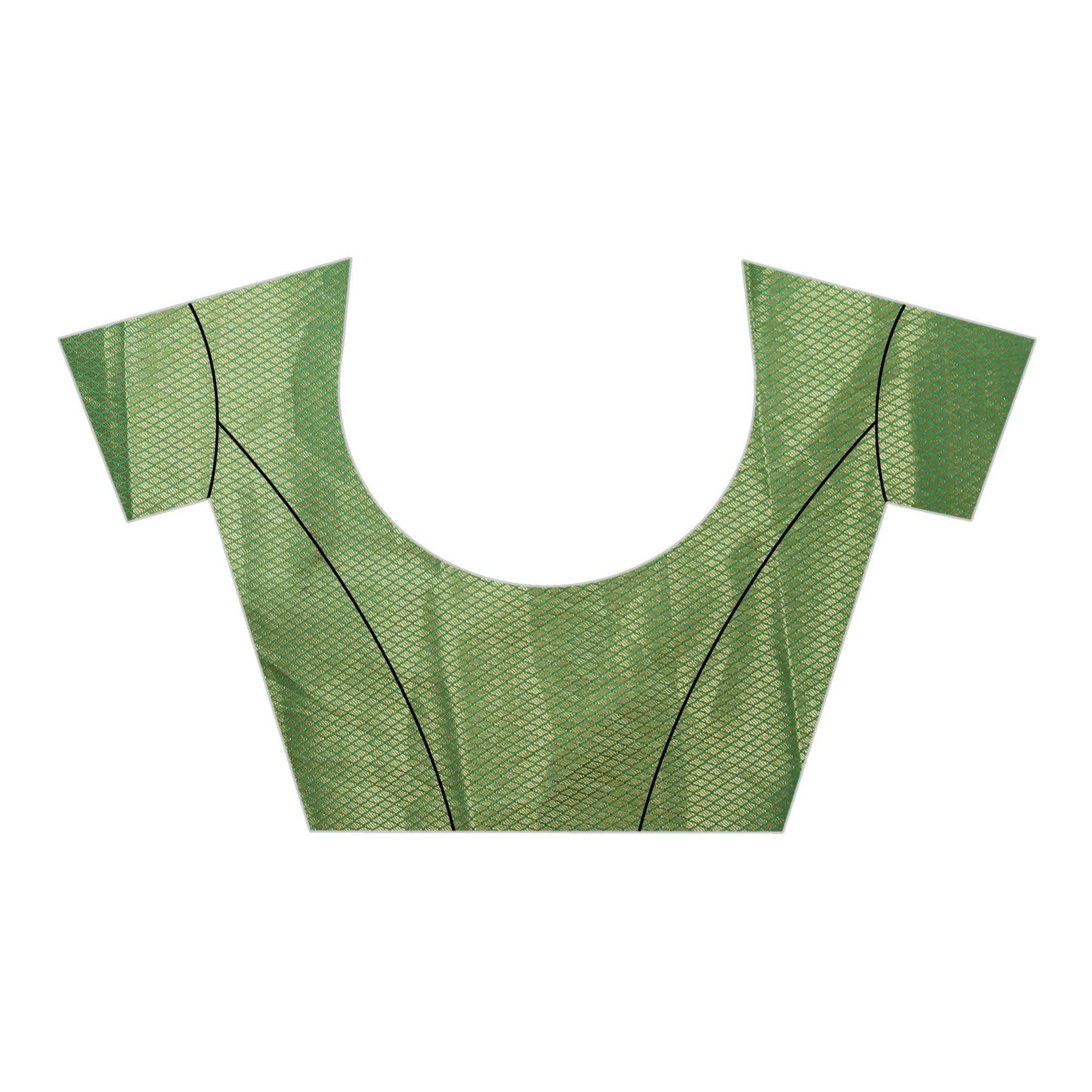 Attractive Light Pink Colored Festive Wear Woven Cotton Silk Saree - Peachmode