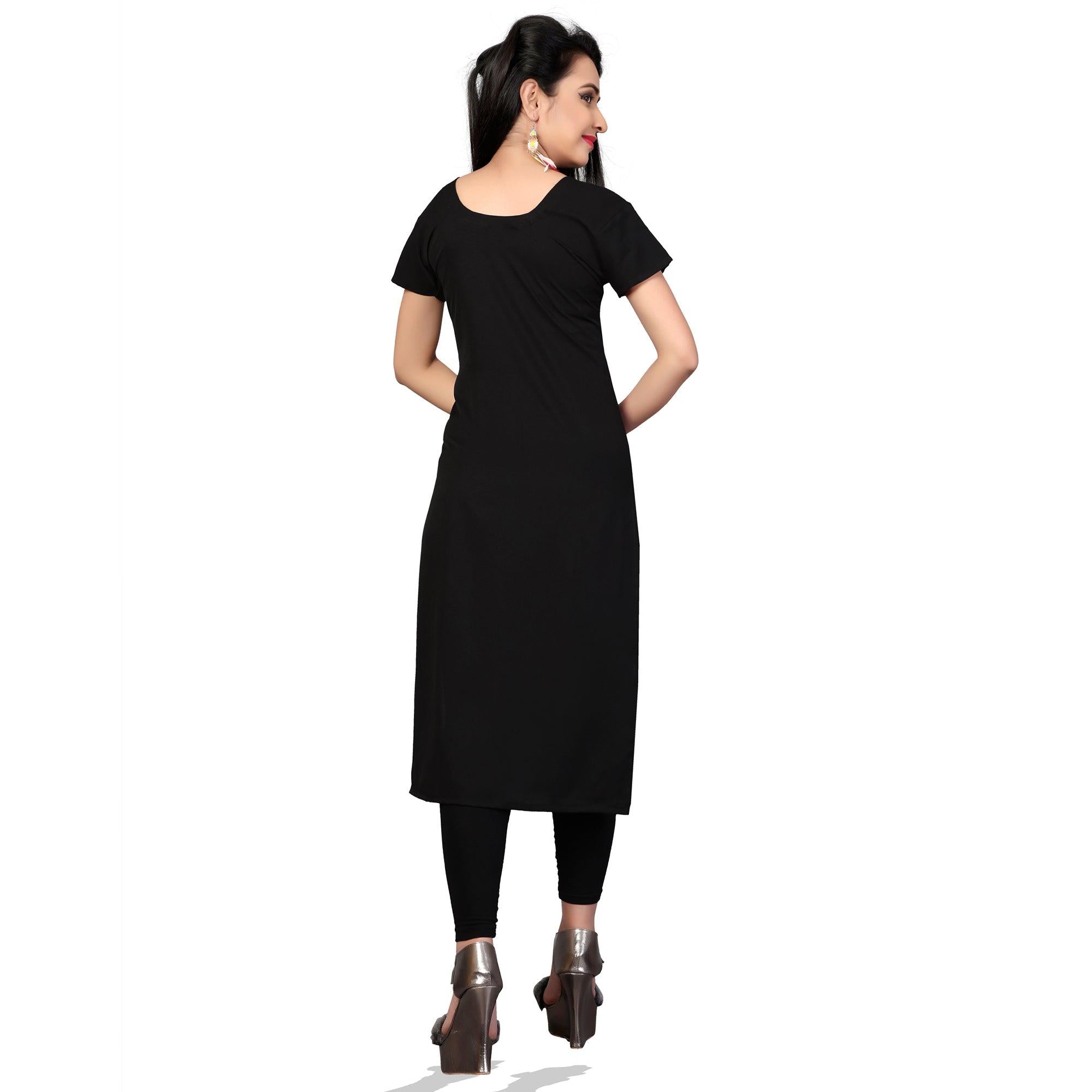 Attractive Multi Colored Casual Printed Crepe Kurti - Peachmode