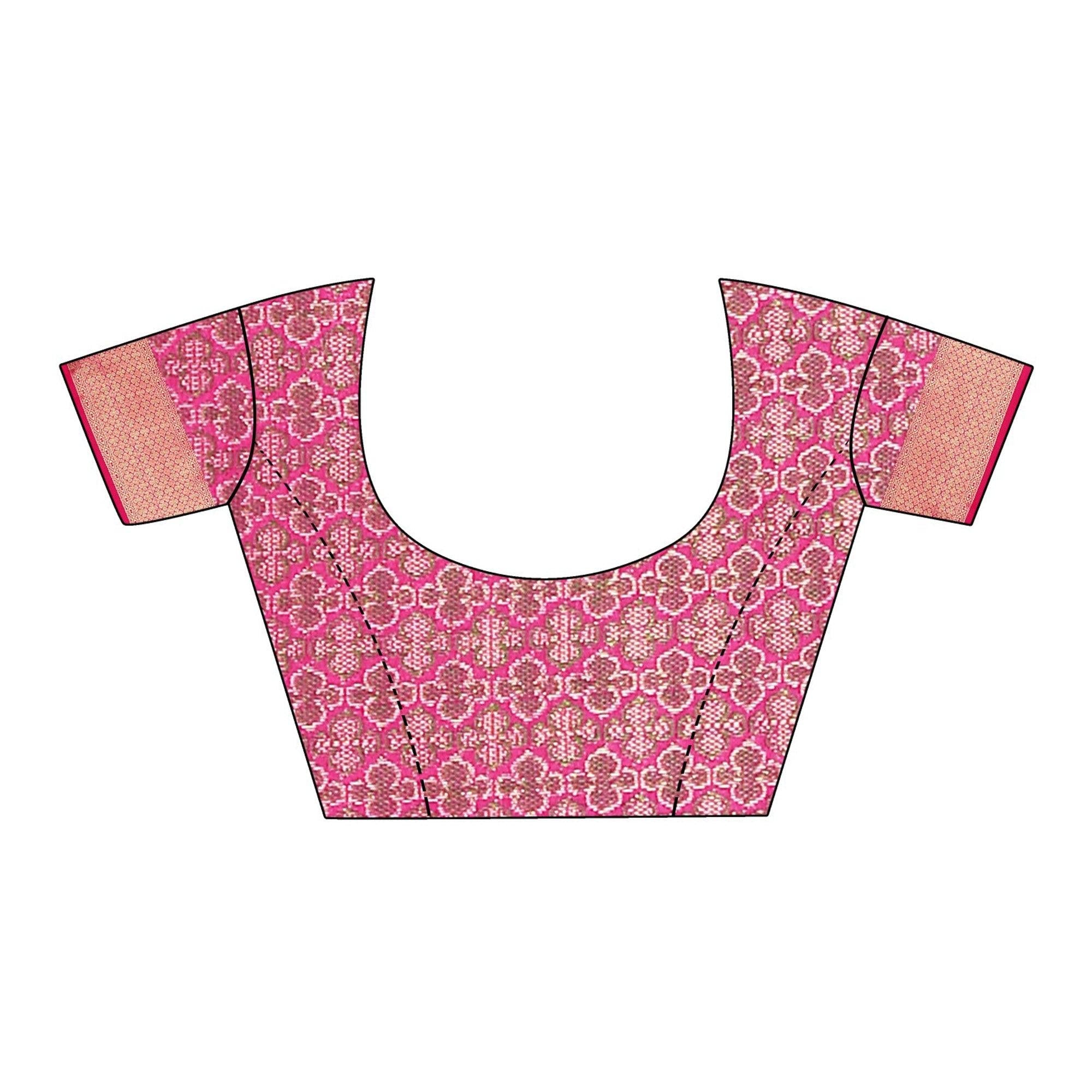 Attractive Pink Color festive Wear silk Saree - Peachmode