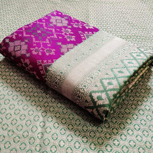 Attractive Purple Colored Festive Wear Woven Patola Silk Saree - Peachmode