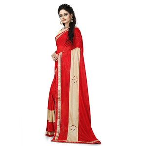 Attractive Red Colored Party Wear Art Silk Saree - Peachmode