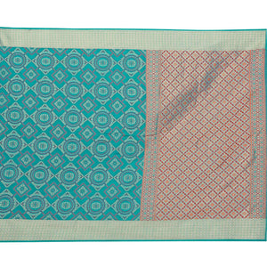 Attractive Turquoise Green Colored Festive Wear Woven Banarasi Silk Saree - Peachmode