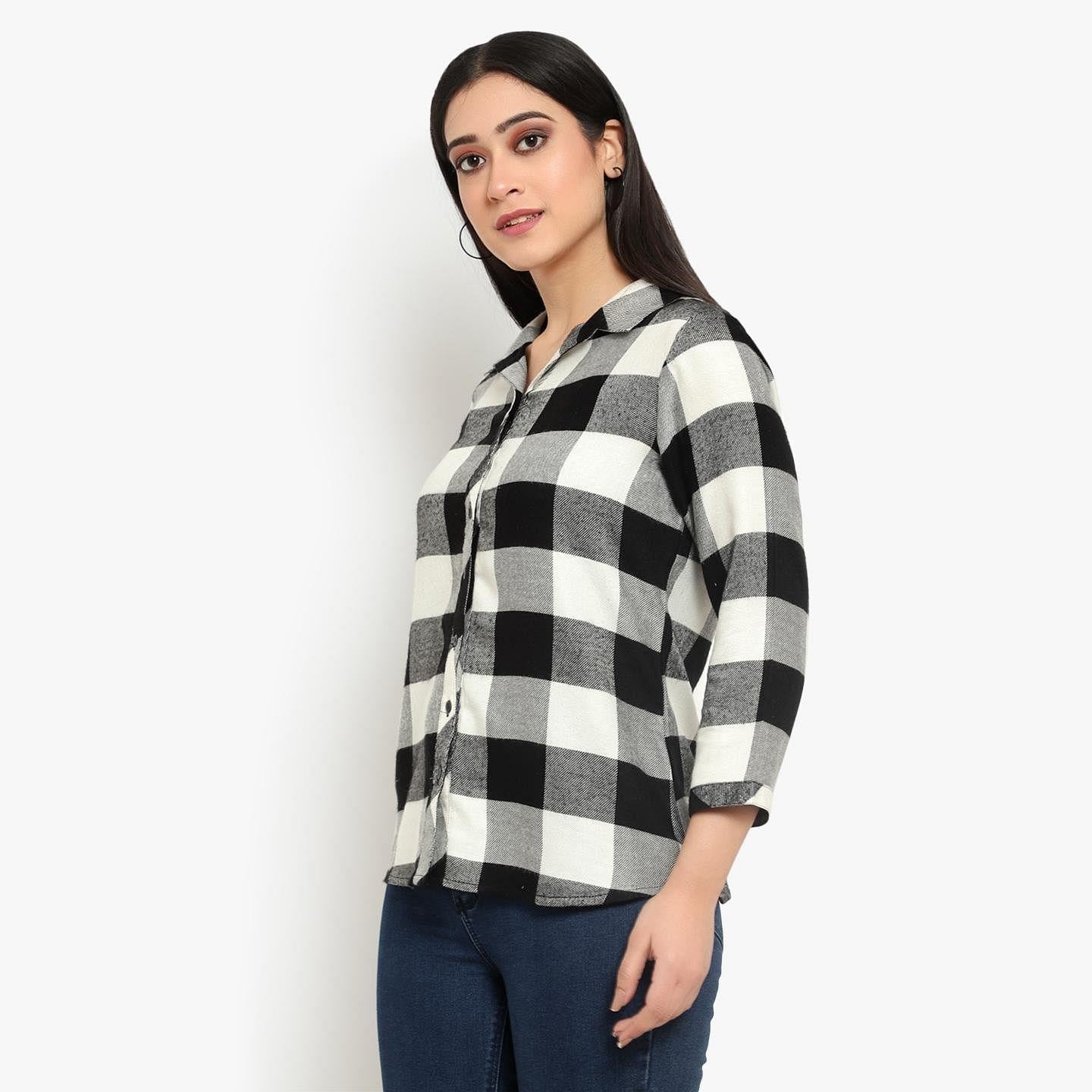 Ayaany - Black Colored Casual Cotton Shirt - Peachmode