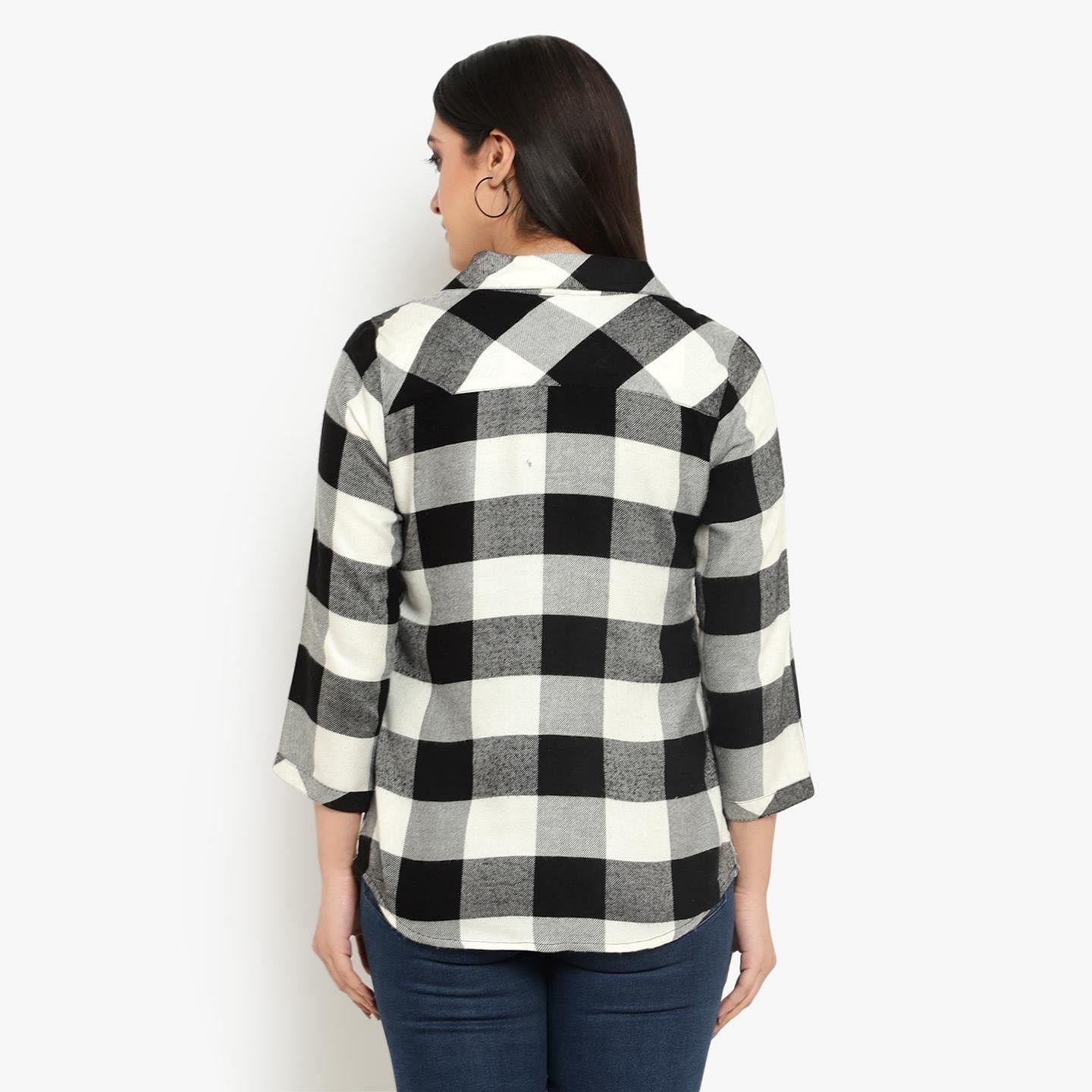 Ayaany - Black Colored Casual Cotton Shirt - Peachmode