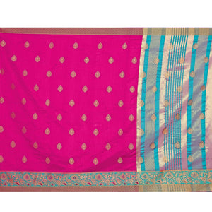 Beautiful Dark Pink Colored Festive Wear Woven Art Silk Saree - Peachmode