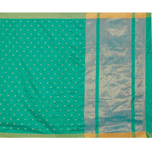 Beautiful Turquoise Green Colored Festive Wear Woven Art Silk Saree - Peachmode