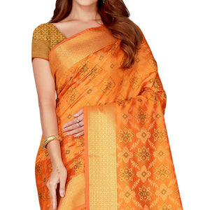 Beautiful Yellow Colored festive Wear silk Saree - Peachmode