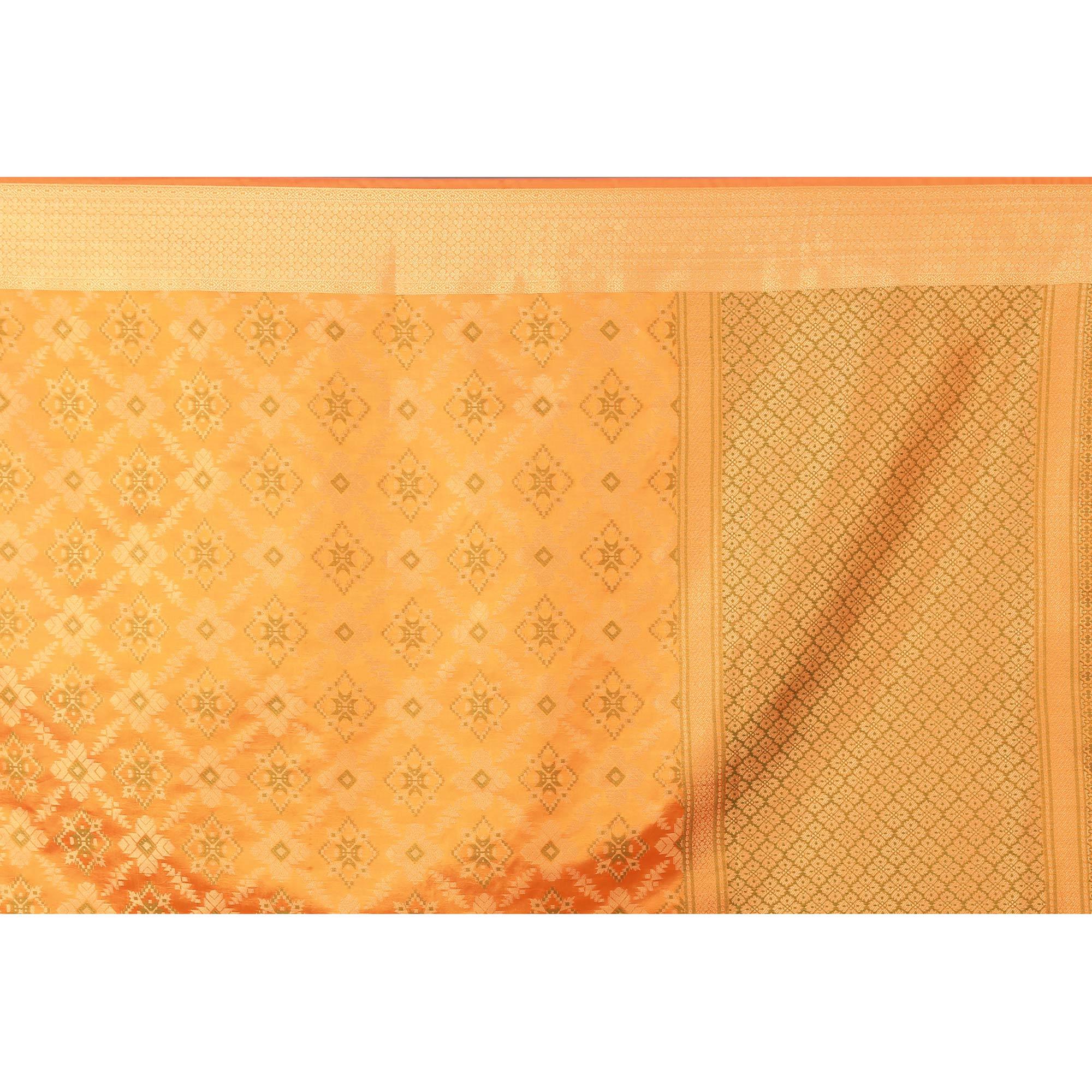 Beautiful Yellow Colored festive Wear silk Saree - Peachmode
