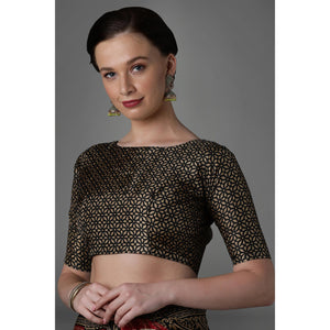 Beige Casual Art Silk Printed Saree With Unstitched Blouse - Peachmode