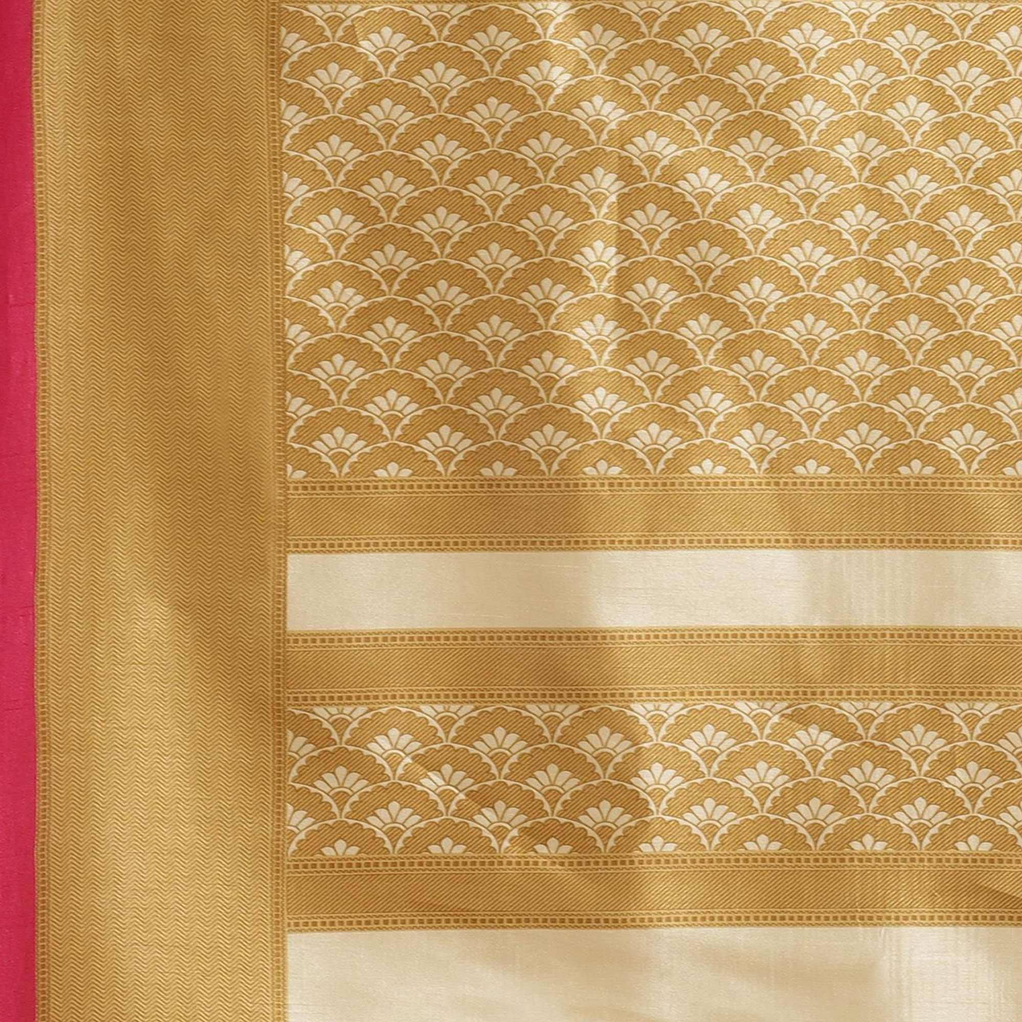 Beige Casual Silk Blend Printed Saree With Unstitched Blouse - Peachmode