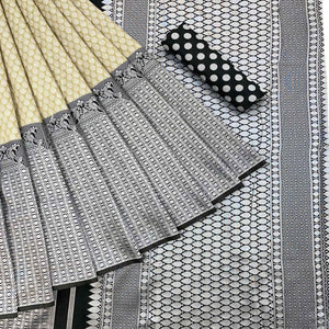 Beige Casual Wear Printed Art Silk Saree - Peachmode