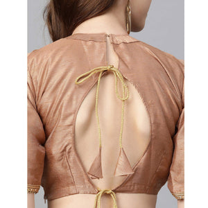 Beige Designer Wedding Wear Thread Zari Work Soft Net Lehenga Choli - Peachmode