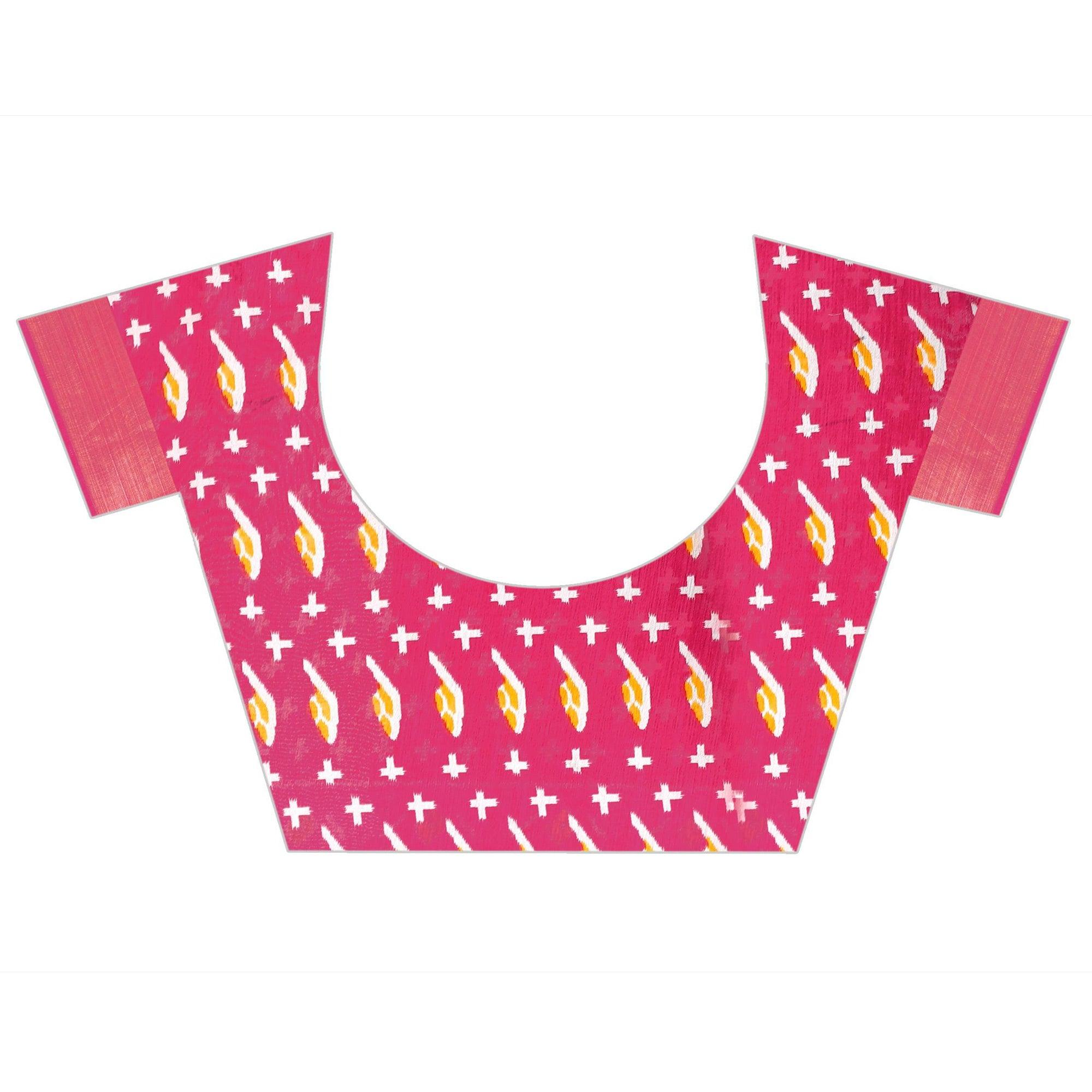 Black Casual Wear Designer Hand Block Printed Cotton Linen Saree - Peachmode