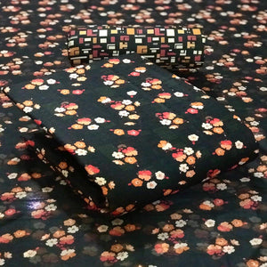 Black Casual Wear Floral Printed Pashmina Dress Material - Peachmode