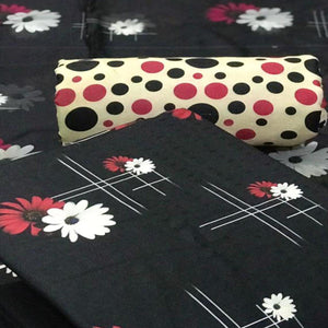 Black Casual Wear Floral Printed Pashmina Dress Material - Peachmode