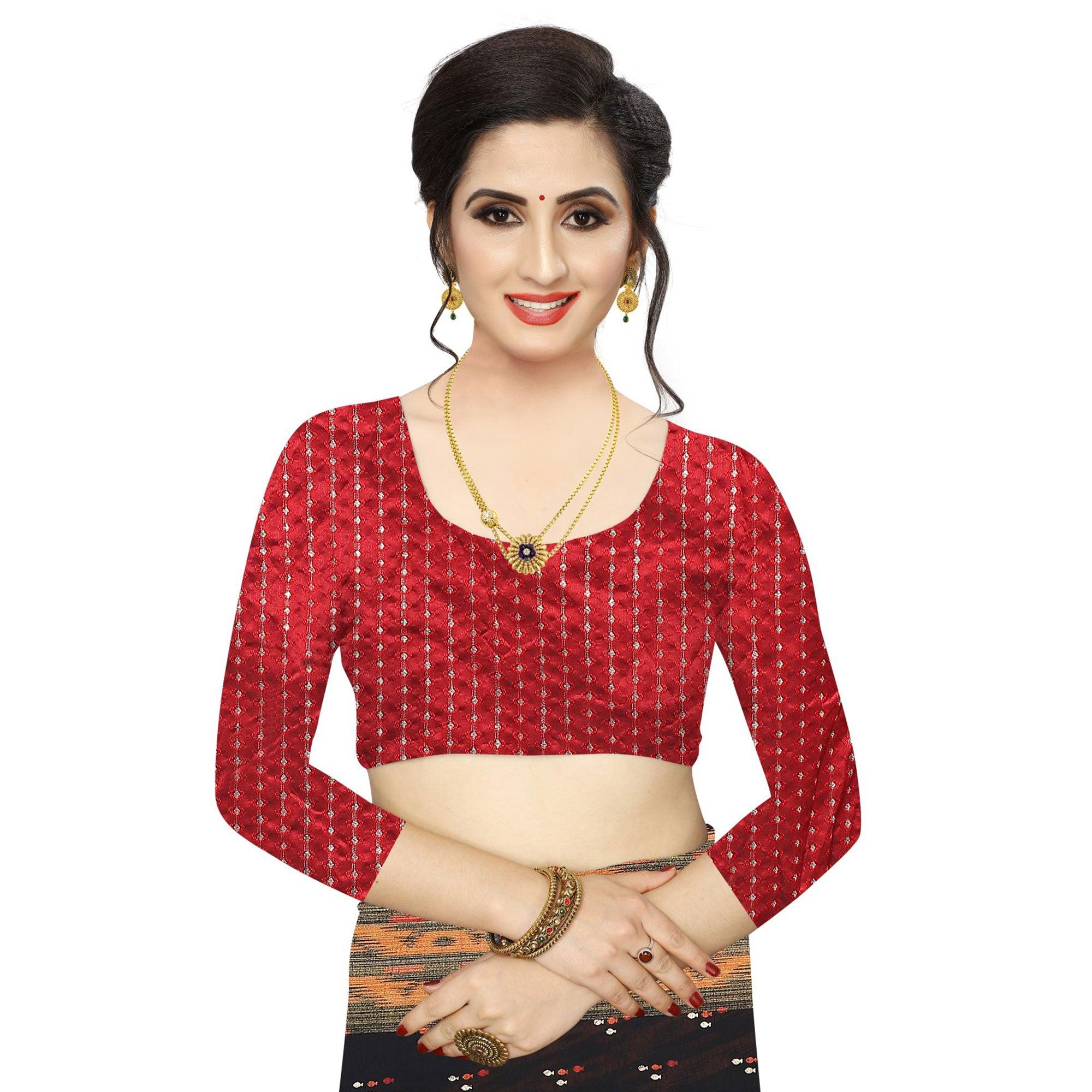 Black Casual Wear Foil Printed Cotton Silk Saree - Peachmode