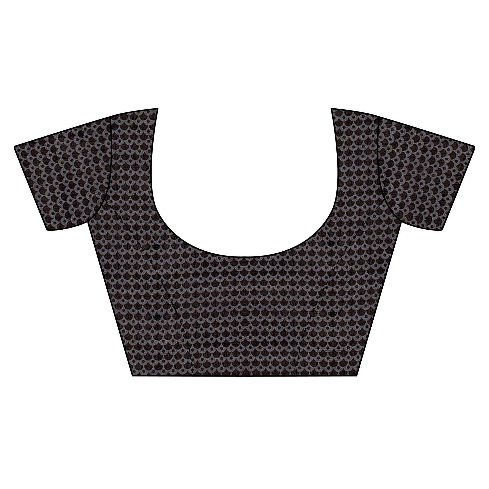 Black Casual Wear Printed Jute Saree - Peachmode