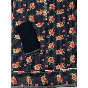 Black Festive Wear Sequence Embroidered Georgette Dress Material - Peachmode