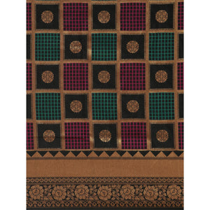 Black Festive Wear Woven Kanjivaram Silk Saree - Peachmode