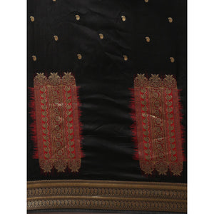 Black Festive Wear Woven Kanjivaram Silk Saree - Peachmode