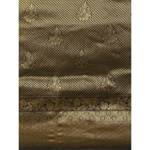 Black Festive Wear Woven Kanjivaram Silk Saree - Peachmode