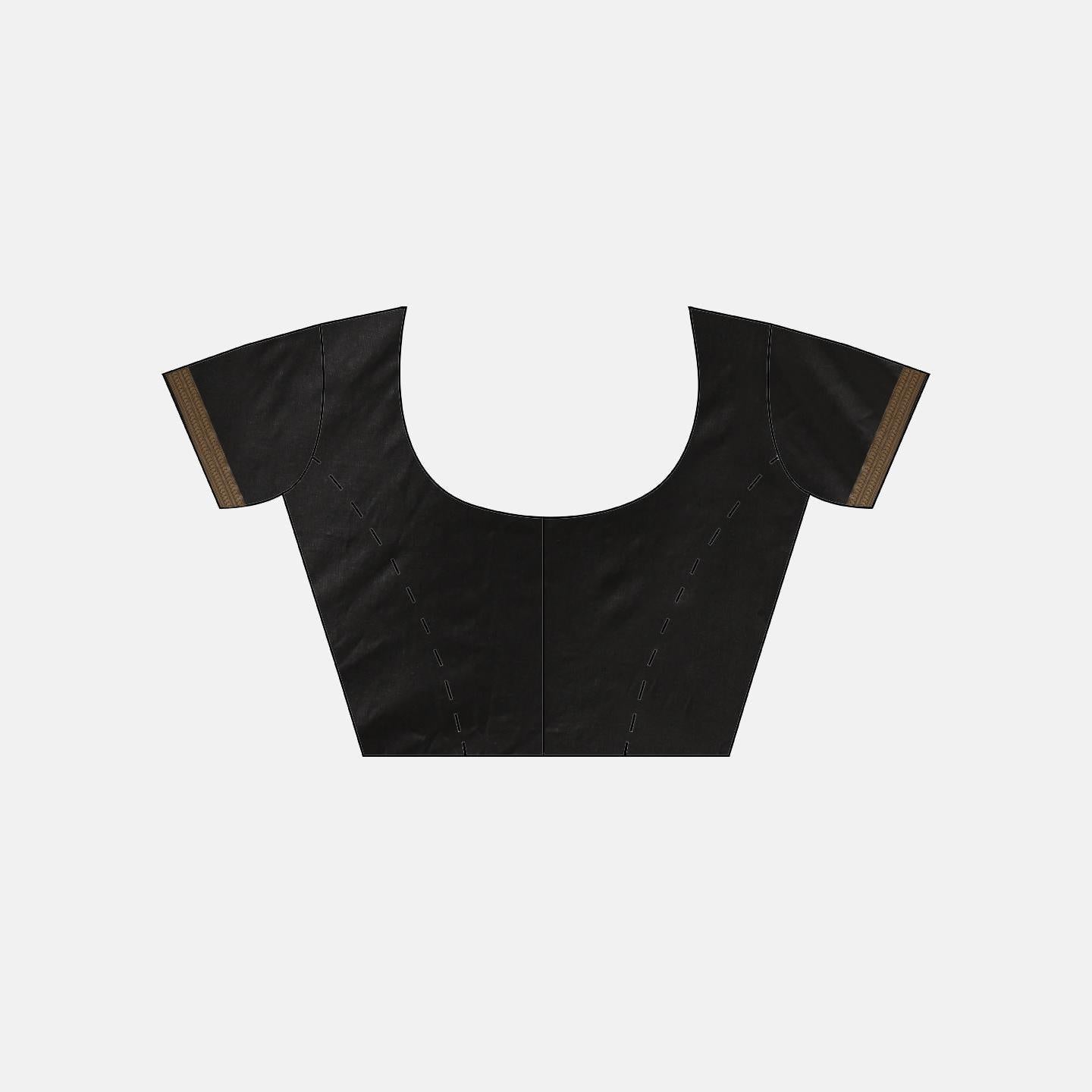 Black Festive Wear Woven Kanjivaram Silk Saree - Peachmode