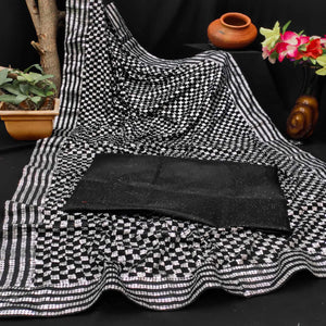 Black Partywear Embellished With Sequins Georgette Saree - Peachmode
