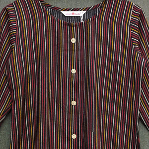 Black Striped Printed Rayon Top - Peachmode