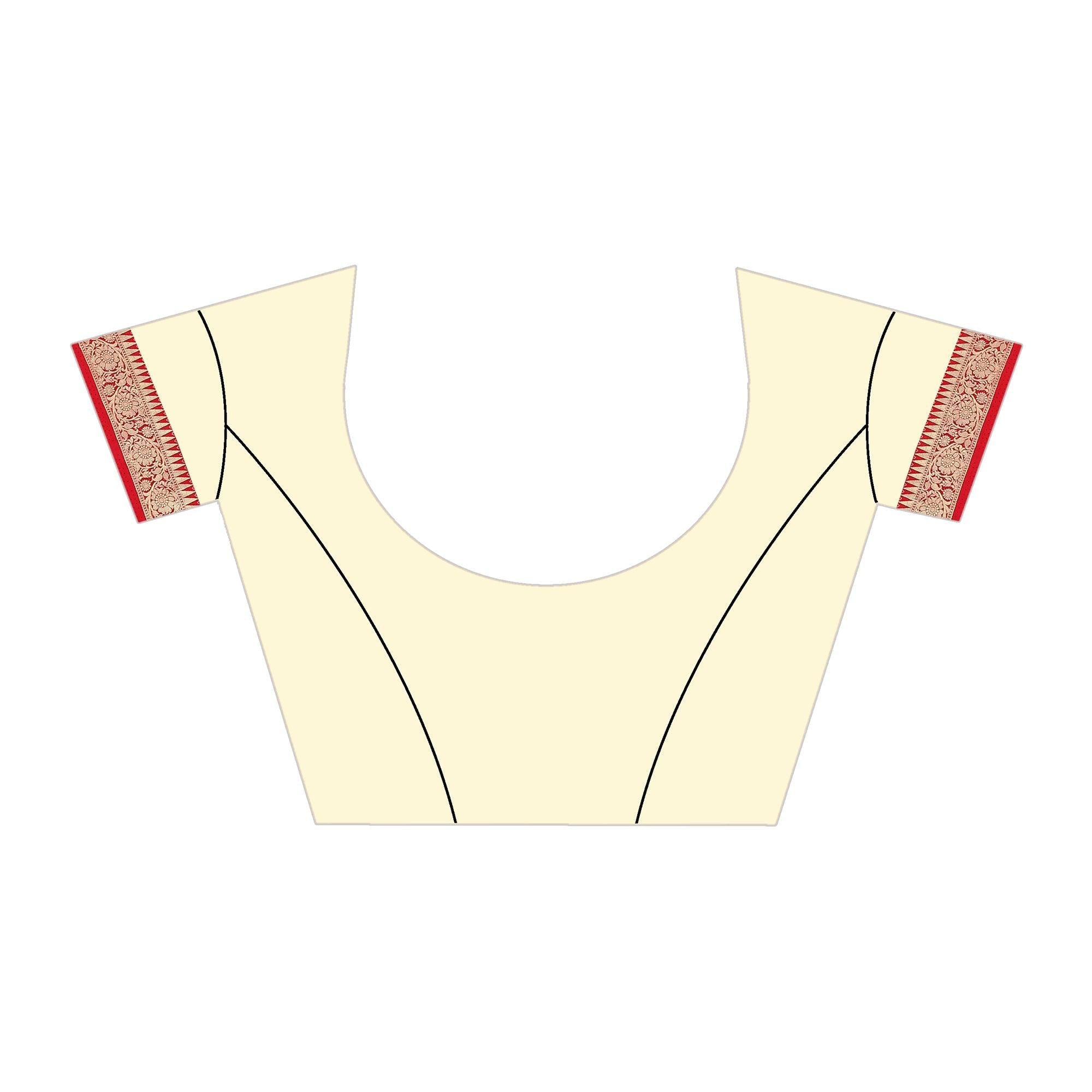 Blooming Red Colored Casual Wear Embroidered Art Silk Saree With Tassels - Peachmode