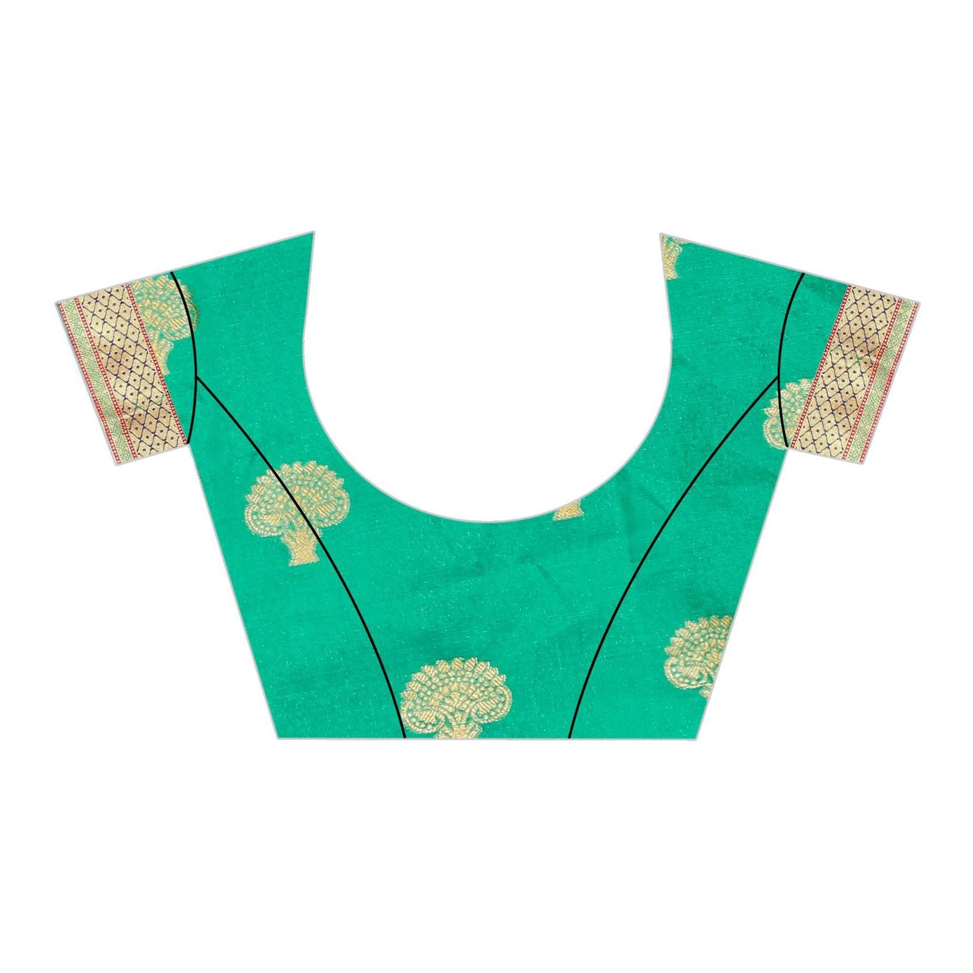 Blooming Royal Blue Colored Festive Wear Woven Art Silk Saree - Peachmode