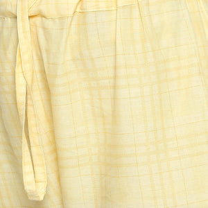 Blooming White-Yellow Colored Casual Wear Floral Printed Cotton Kurti-Pant Set With Dupatta - Peachmode