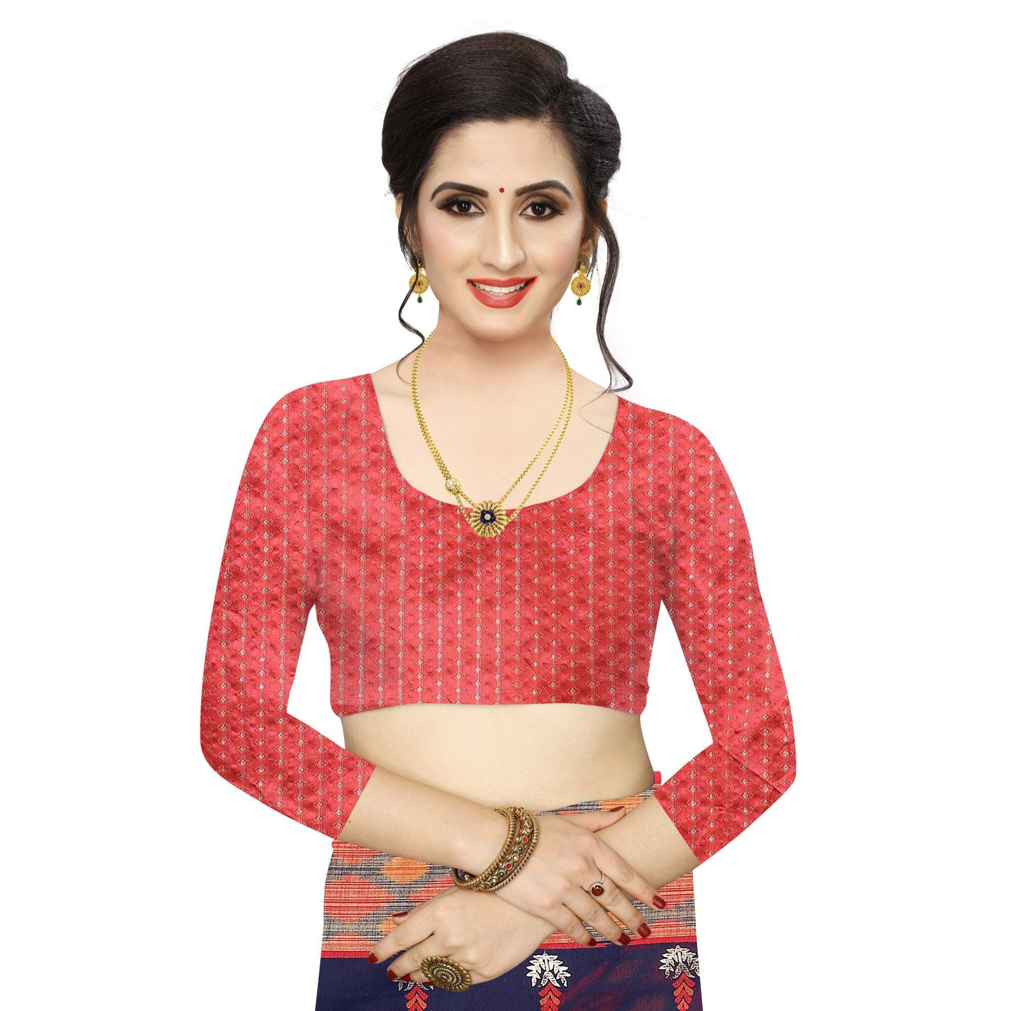 Blue Casual Wear Foil Printed Cotton Silk Saree - Peachmode