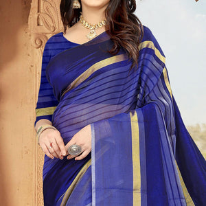 Blue Casual Wear Printed Art Silk Saree - Peachmode