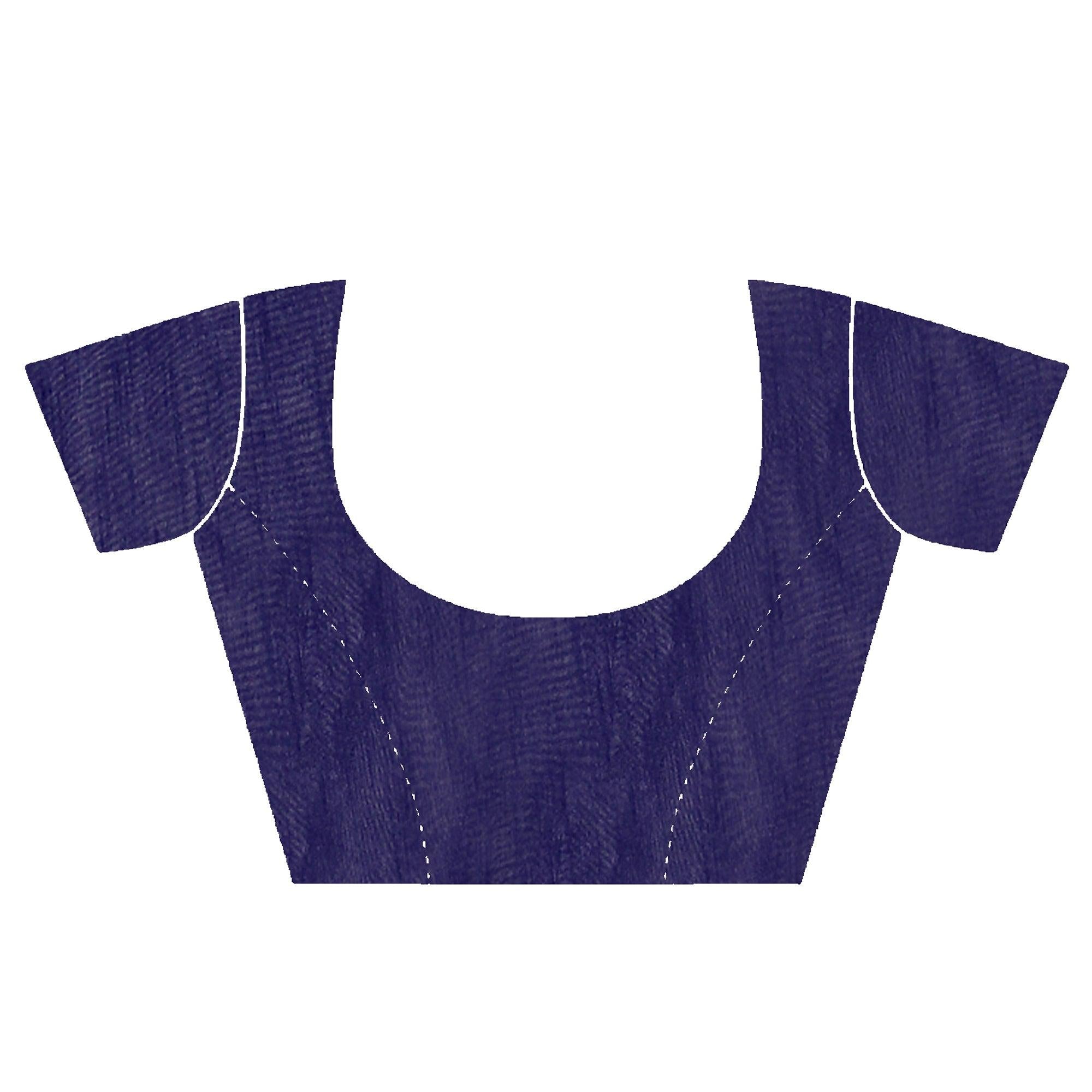 Blue Casual Wear Printed Georgette Saree - Peachmode