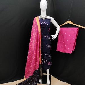 Blue Casual Wear Printed Pure Cotton Dress Material - Peachmode