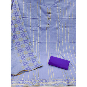 Blue Festive Wear Gotta Patti With Bandhani Printed Cotton Dress Material - Peachmode