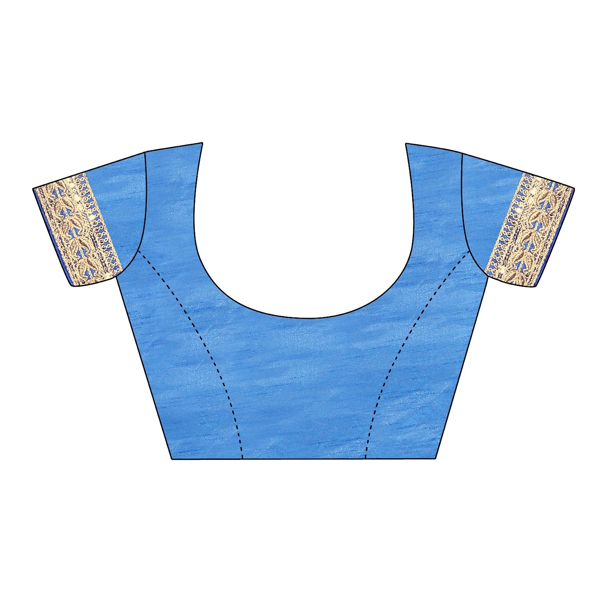 Blue Festive Wear Printed Georgette Saree - Peachmode