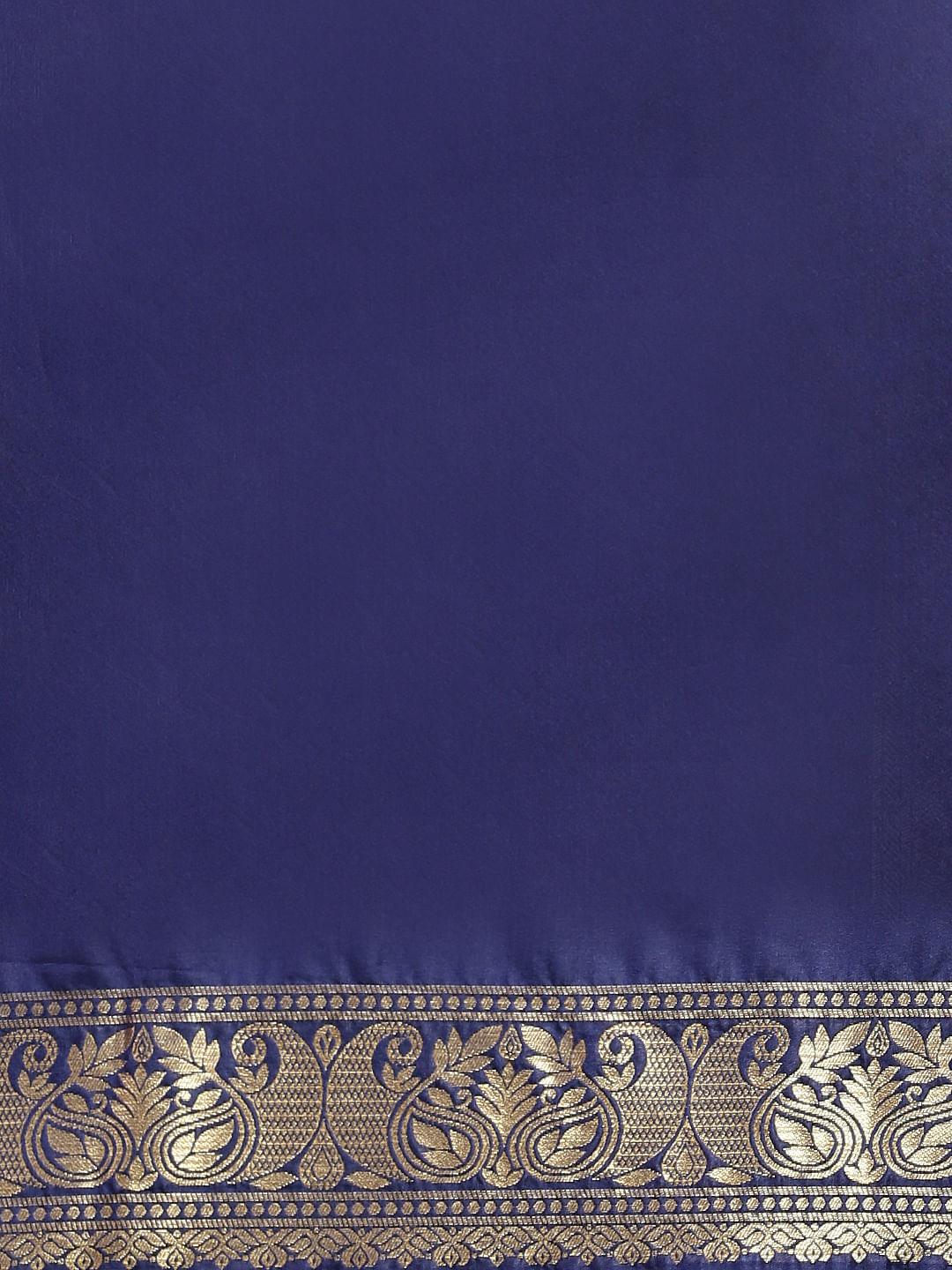 Blue Festive Wear Woven Kanjivaram Silk Saree - Peachmode