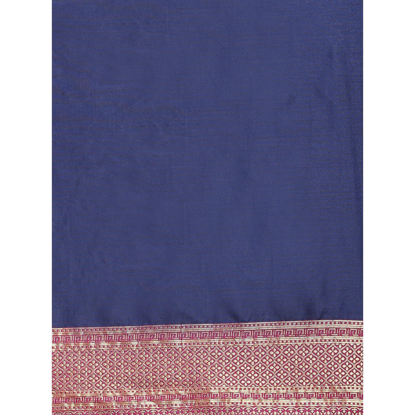 Blue Festive Wear Woven Kanjivaram Silk Saree - Peachmode