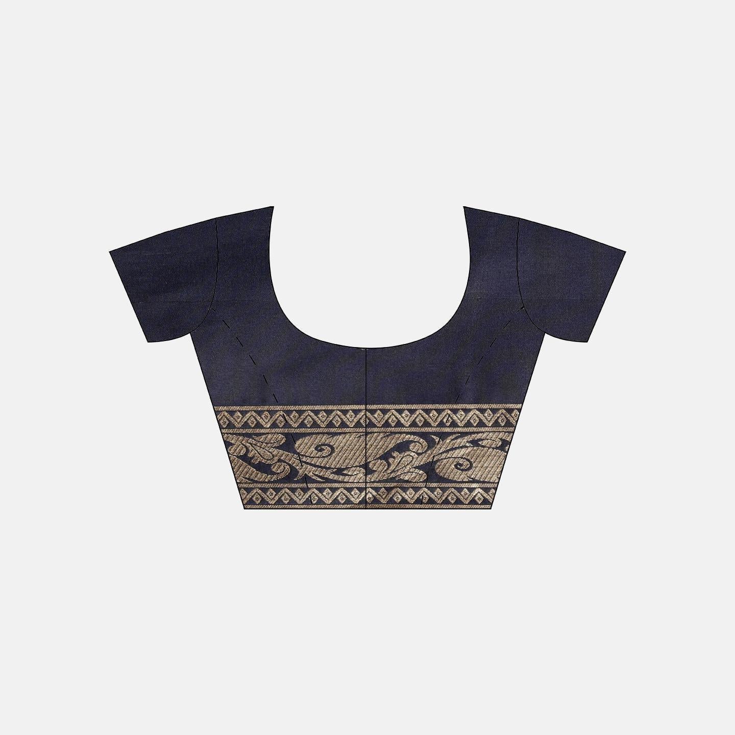 Blue Festive Wear Woven Kanjivaram Silk Saree - Peachmode