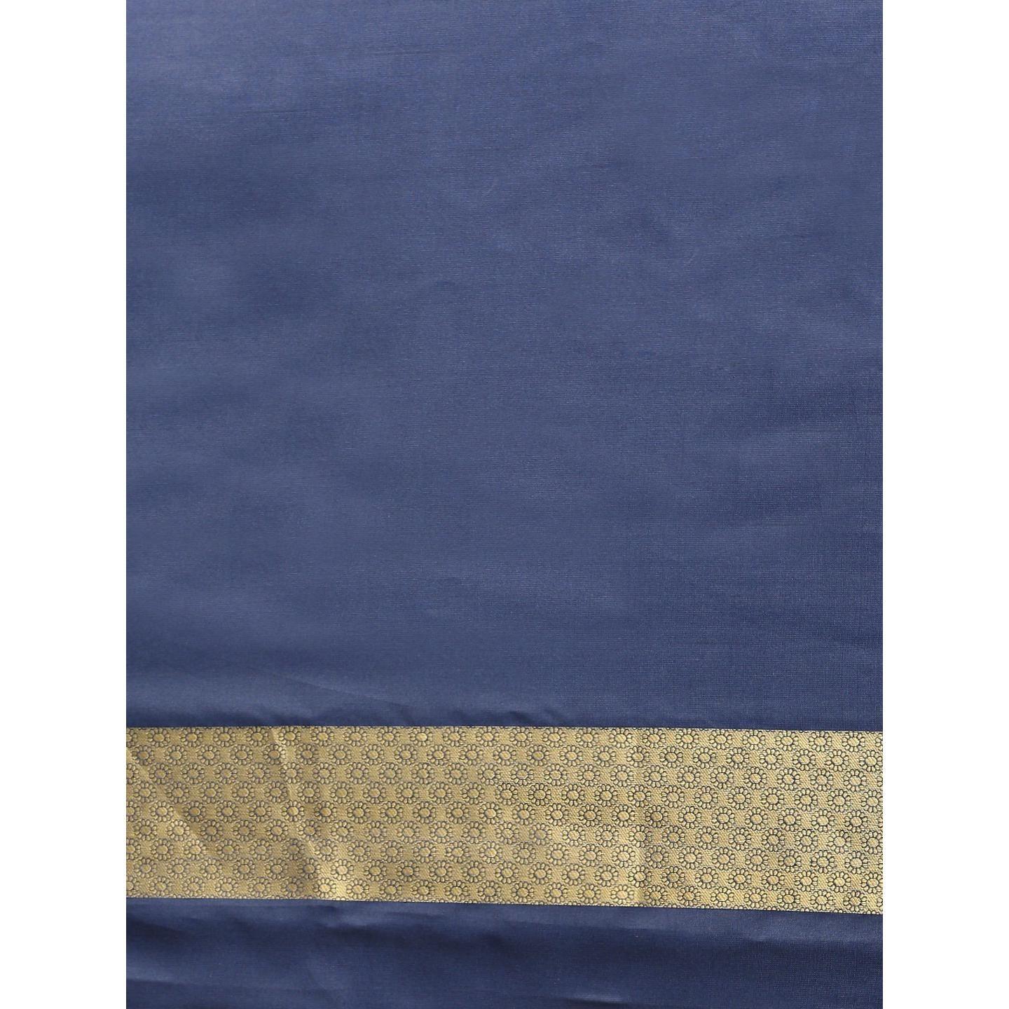 Blue Festive Wear Woven Kanjivaram Silk Saree - Peachmode